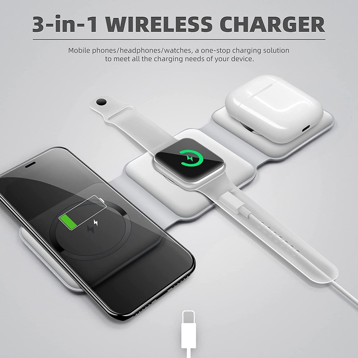 3-in-1 Portable Wireless Charging Pad
